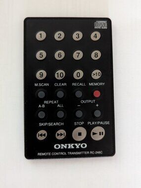 Vintage Onkyo RC-246C Remote Control – Portable CD Player OEM 🎵 90s Audio